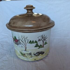 2/50$ Scenic Ceramic Cookies Storage Jar with Brown Lid